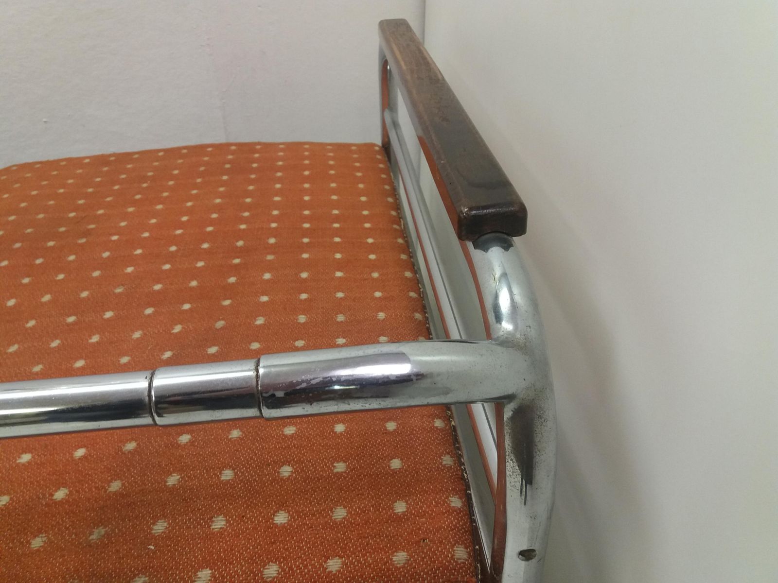 Chrome Bauhaus Robert Slezák 3 Seather Sofa, 1940s photo buy