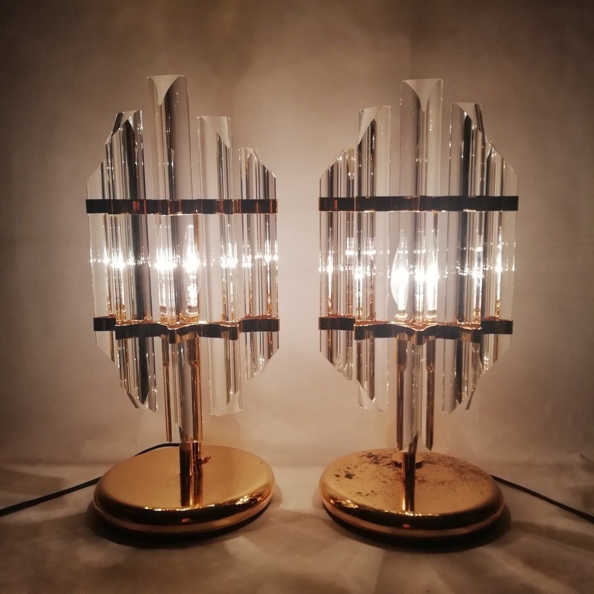 Table Lamps By Paolo Venini, 1970s, Set Of 2 photo for sale