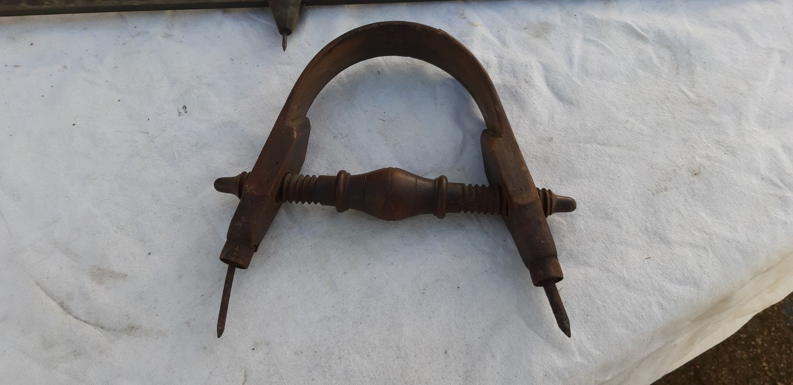 2 Old Wooden Carpentry Compass photo for sale