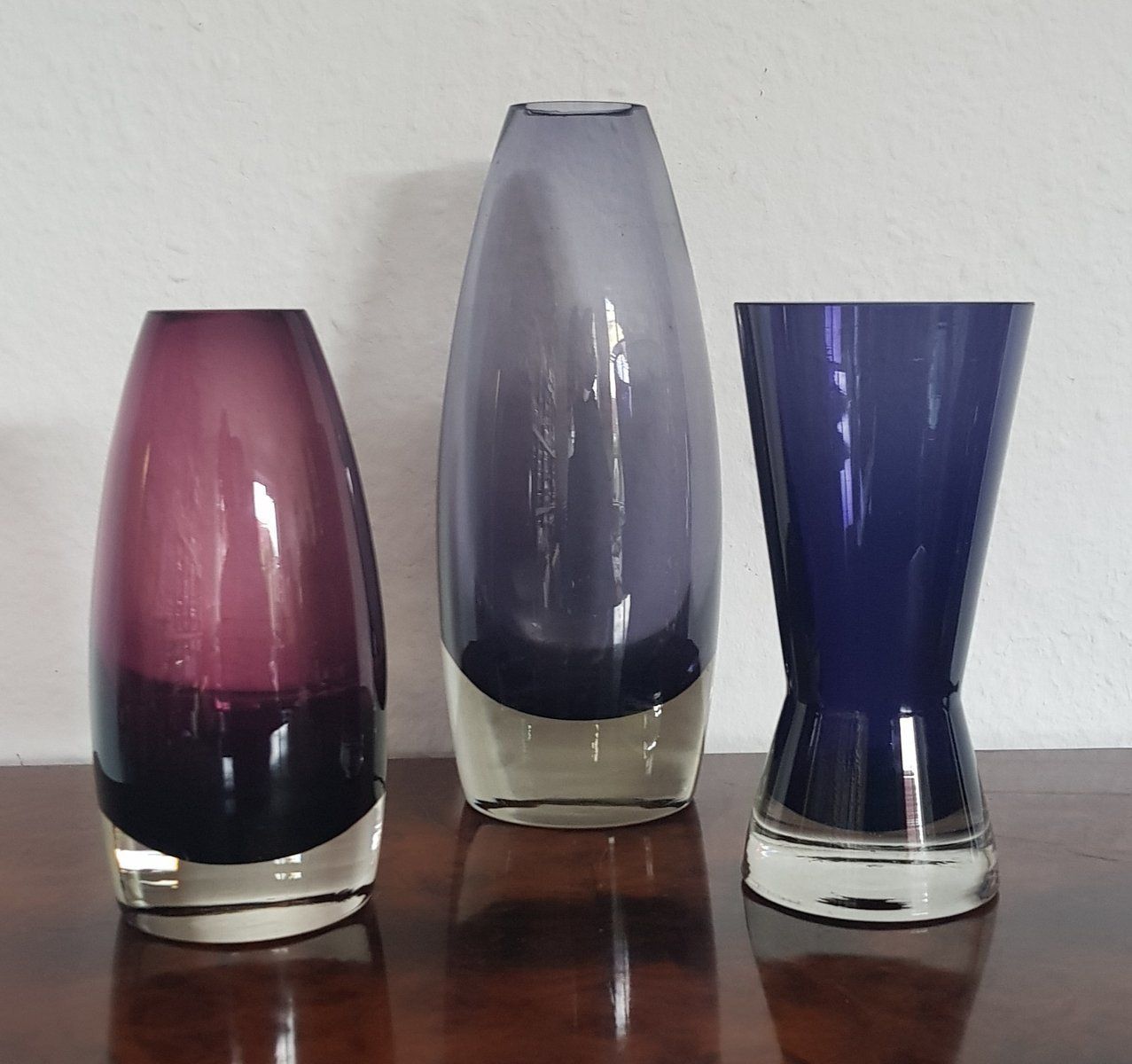 Vases By Tamara Aladin For Riihimäki / Riihimäen Lasi Oy, 1970s, Set Of 3 photo for sale