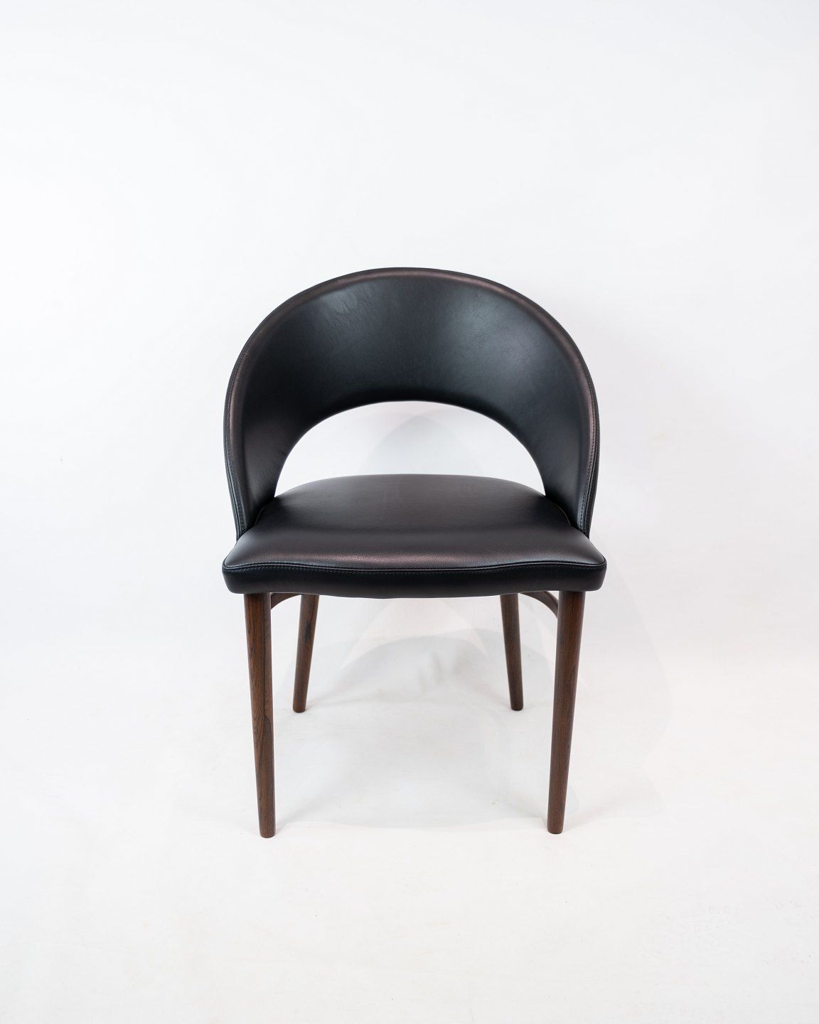 Armchair Upholstered In Black Elegance Leather With Rosewood Legs Designed By Chr. Linneberg From The 1960s. photo furniture