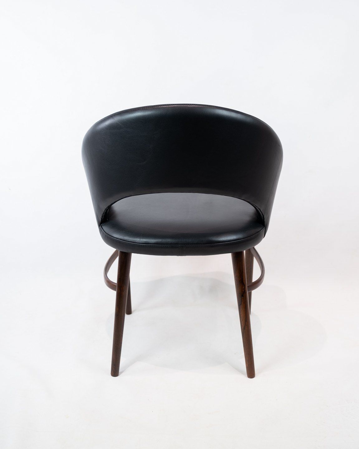 Armchair Upholstered In Black Elegance Leather With Rosewood Legs Designed By Chr. Linneberg From The 1960s. photo vinterior