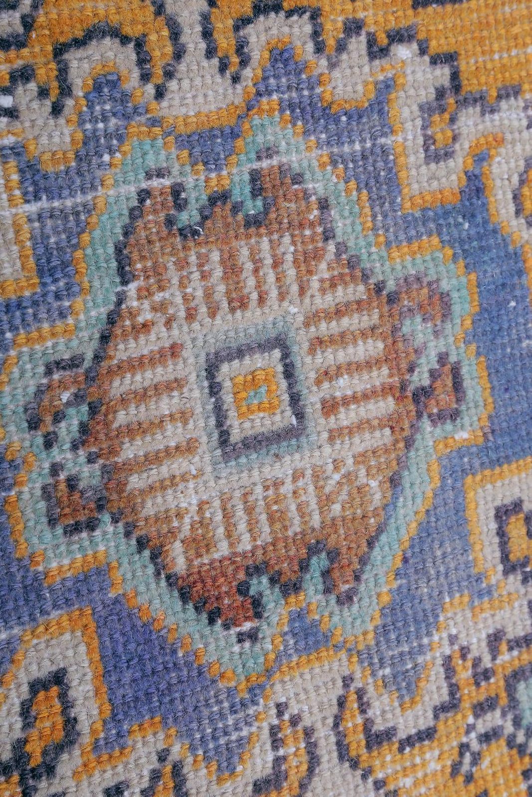 2x3 Turkish Vintage Oushak Rug, Door Mat Small Carpet, Handmade Wool Oriental Orange Doormat, Mini Rugs, One Of A Kind, Made In Anatolia photo for sale