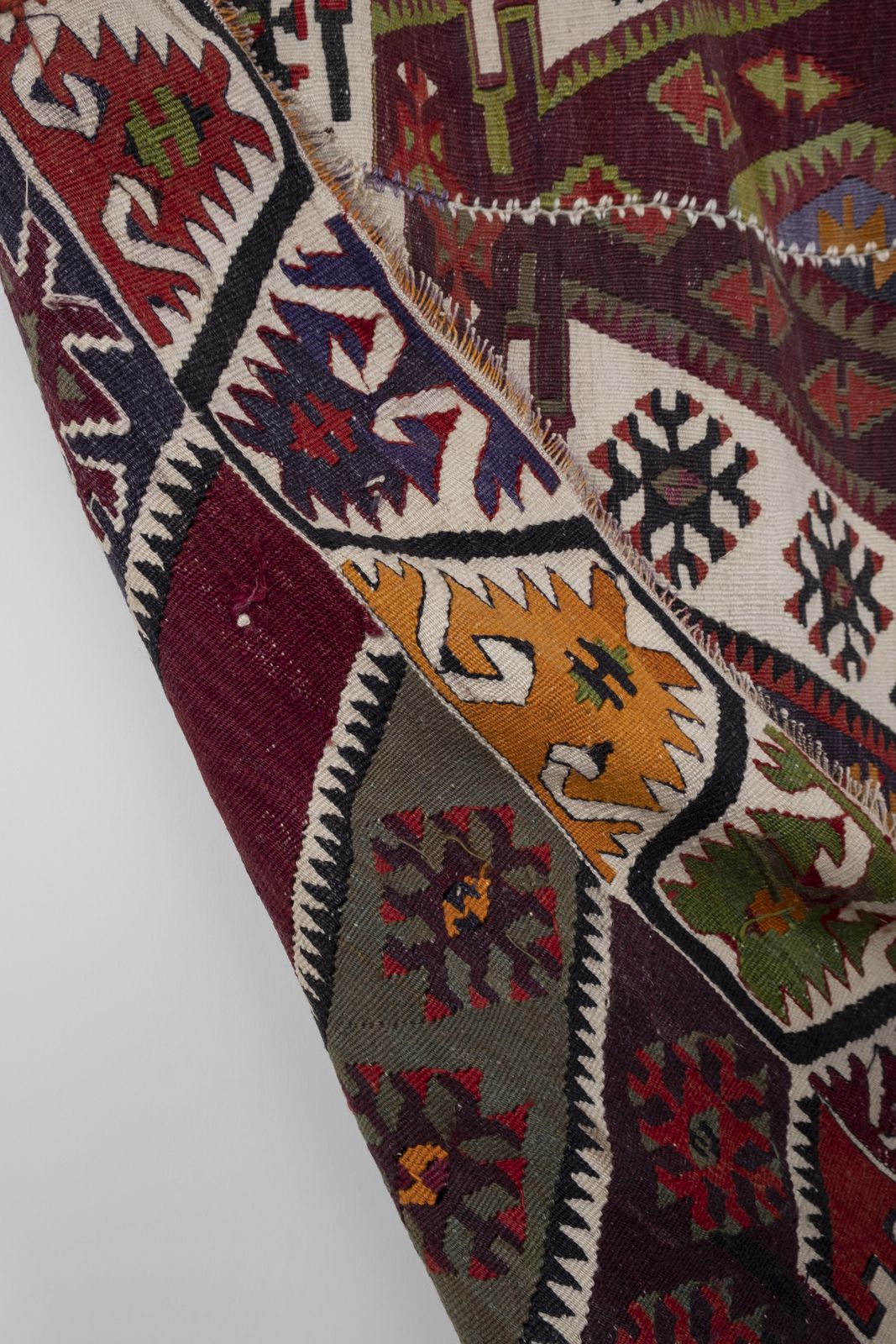 882.0 Vintage Turkish Kayseri Kilim Rug 173 X 403 Cm photo