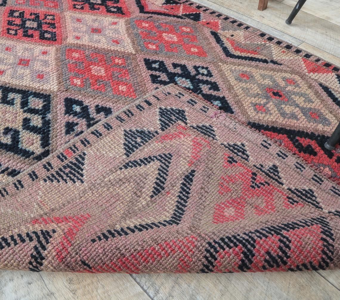 3x10 Diamonds Vintage Turkish Oushak Runner, Hand Knotted Wool Carpet, Hallway Rug, One Of A Kind, Anatolian, Boho Decor, Shabby Chic photo vinterior