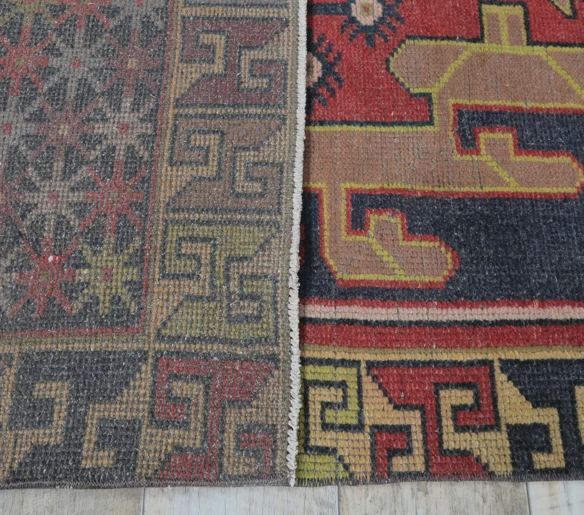4x8 Vintage Turkish Rug, Oushak Handmade Wool Carpet, Traditional Pink Small Room Rare Rugs, Farmhouse Decor One Of A Kind, Anatolian photo buy