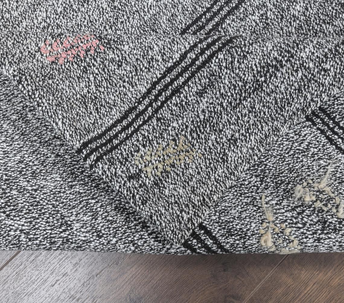 3x9 Vintage Turkish Kilim Runner Rug, Oushak Handmade Wool Flatweave, Gray Ethnic Rugs, Farmhouse Decor, One Of A Kind, Bohemian photo 169.0