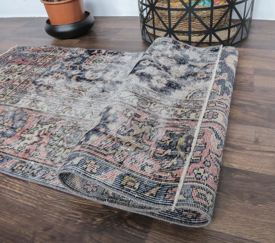 2x6 Turkish Vintage Runner, Oushak Handmade Wool Half Rug, Oriental Distressed Hallway Rugs, Farmhouse Decor, One Of A Kind, Anatolian photo buy