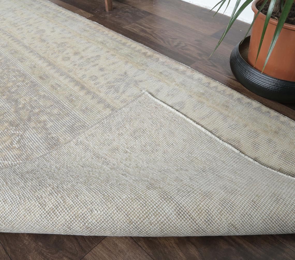 3x10 Turkish Vintage Runner, Oushak Handmade Wool Rug, Beige Hallway Rugs, Farmhouse Decor, One Of A Kind, Made In Anatolia, Low Pile Rugs photo 227.0