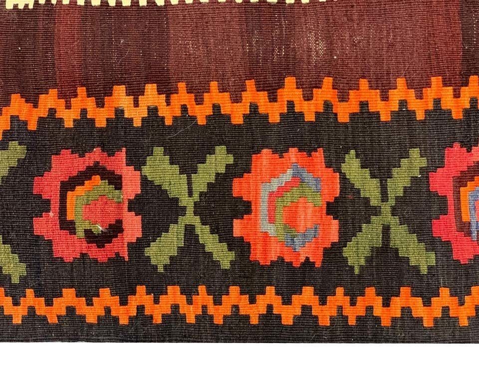 Antique Rugs Caucasian Karabagh Kilim Rug, Handmade Carpet Wool Geometric Kilims 147x248cm photo vinterior
