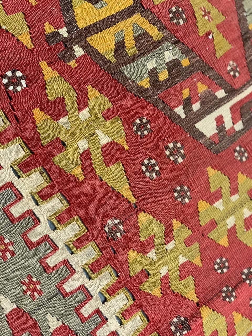Rare Handmade Flatwoven Turkish Kilim Rug, Oriental Wool Rug  160x200cm photo vinterior
