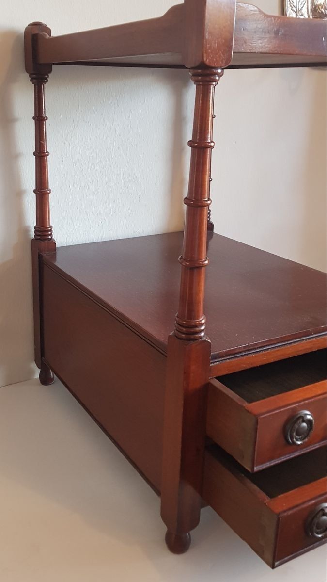 Vintage English Mahogany Side Table photo Furniture
