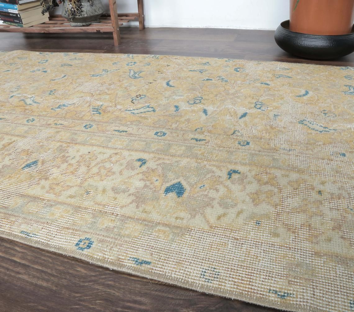 3x10 Antique Turkish Runner, Oushak Handmade Wool Rug, Faded Floral Hallway Rugs, Farmhouse Decor One Of A Kind, Made In Anatolia photo 258.0