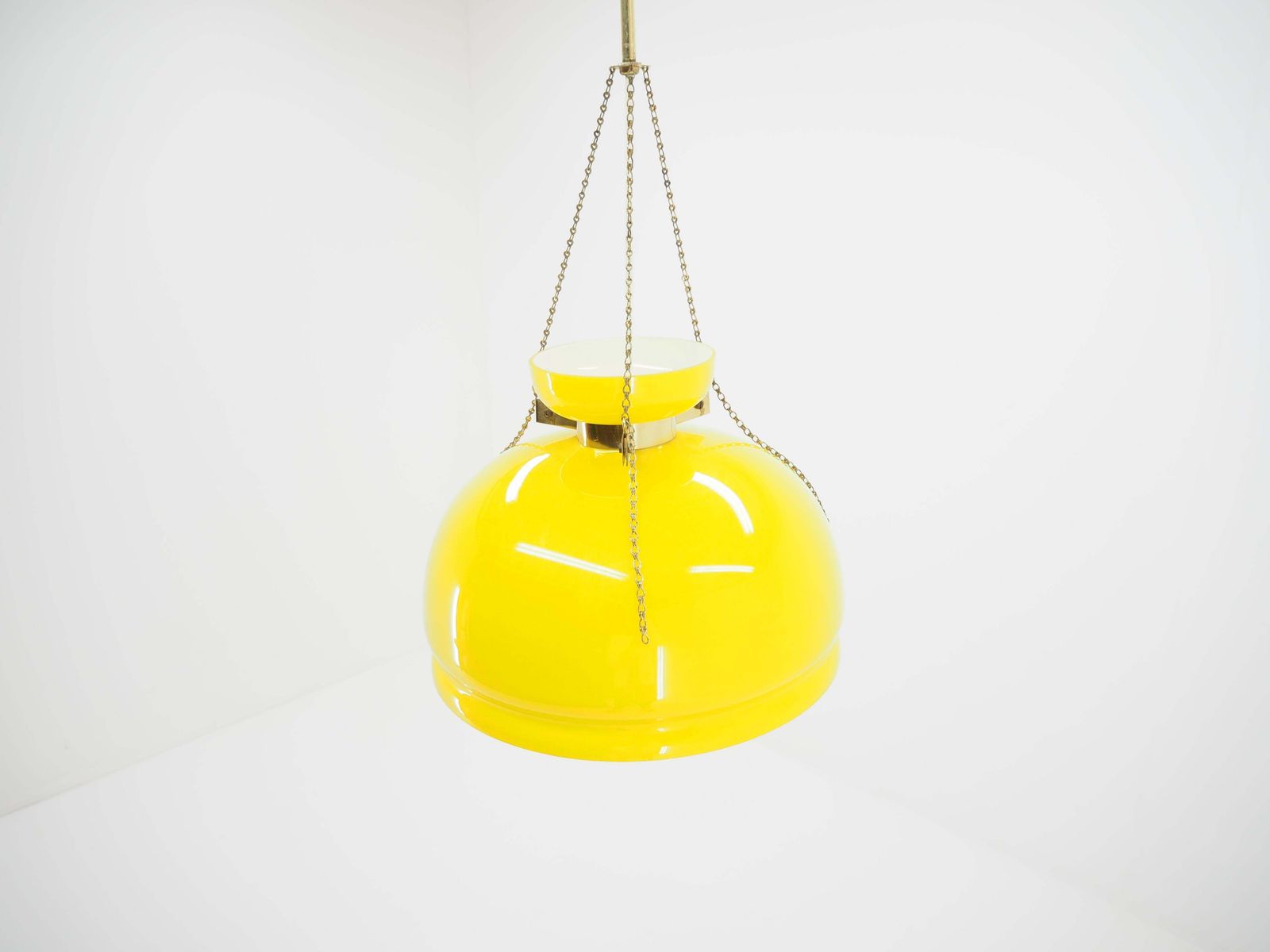 Midcentury Glass Chandelier In Style Of Harvey Guzzini, 1960s photo vinterior