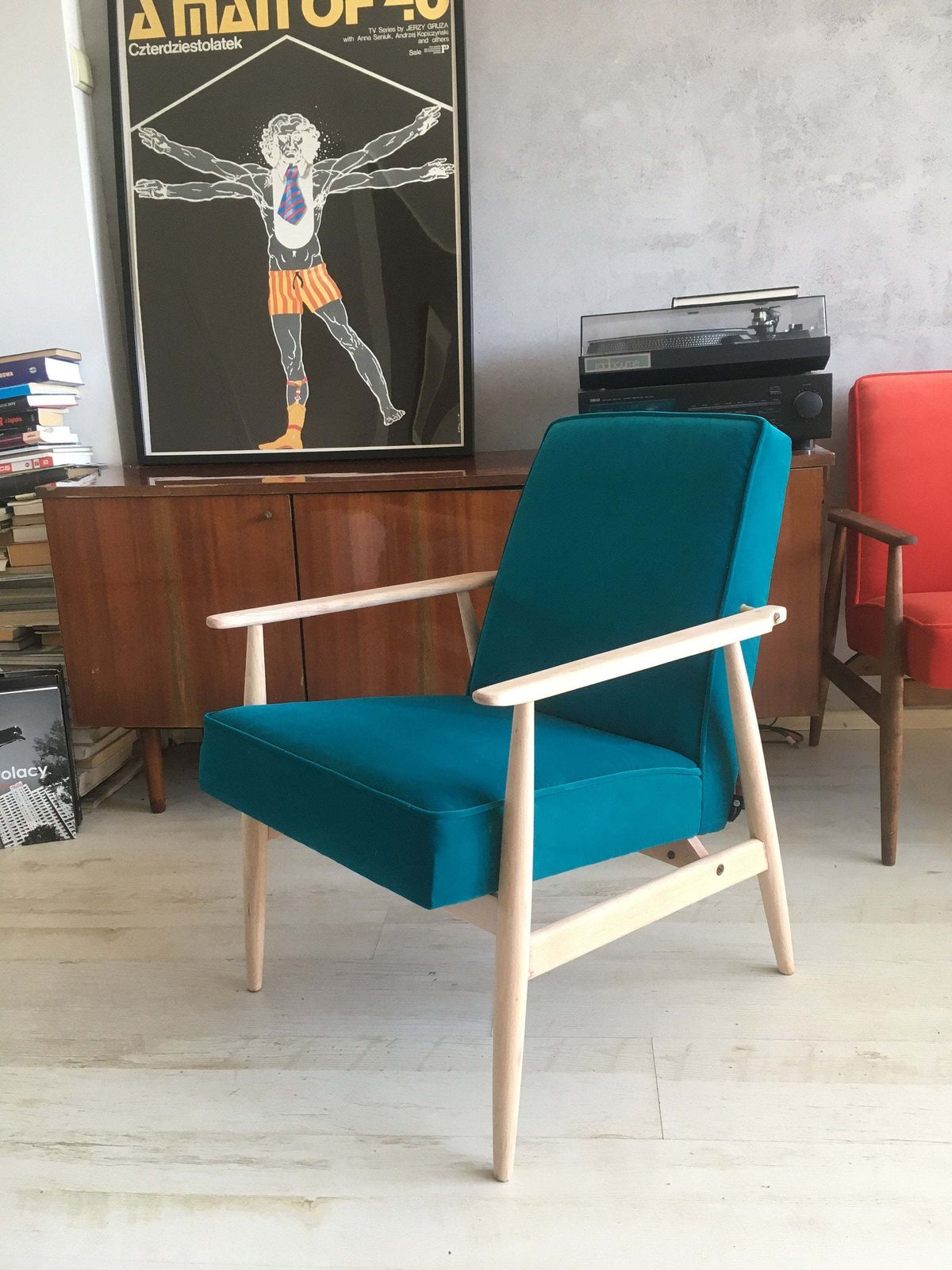 Mid Century Polish Vintage Chair 300 190 From 1960s By H. Lis. Personalization! photo vinterior