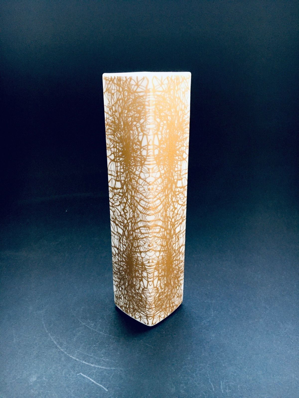 Kunstporseleinen Vaas Met Abstract Goudpatroon Van Heinrich & Co, Selb, Beieren, Duitsland, Jaren 1970