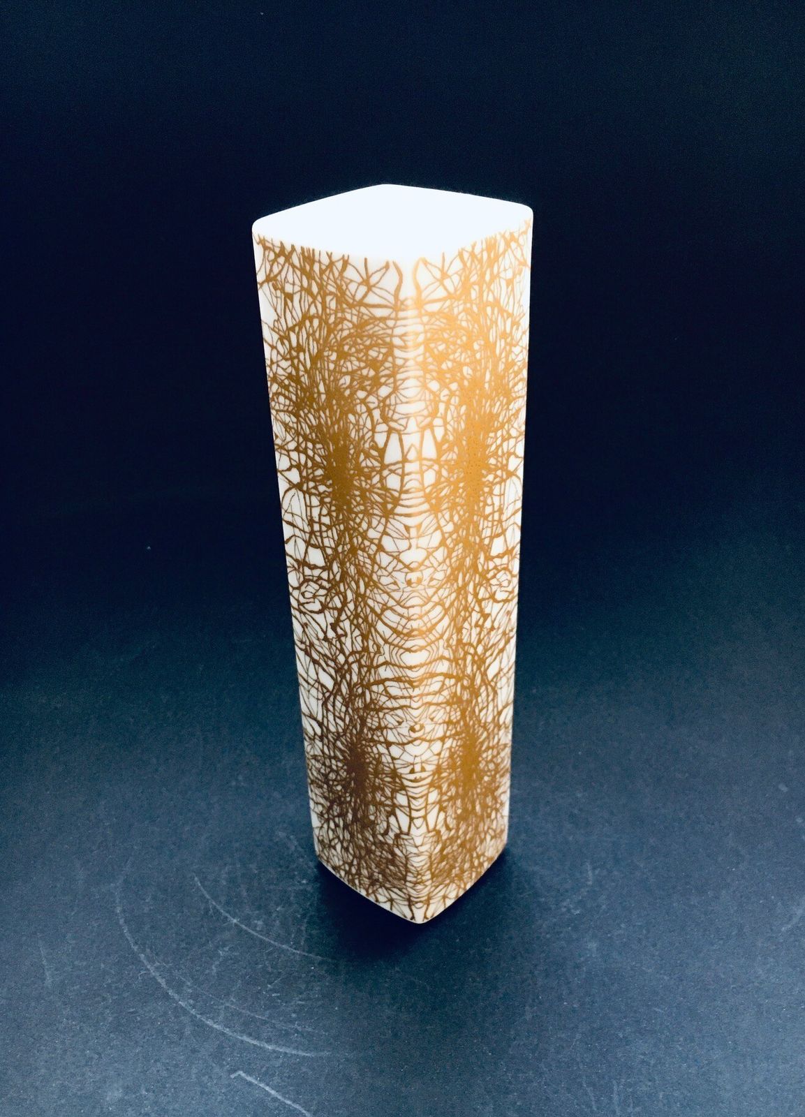 Art Porcelain Abstract Gold Pattern Vase By Heinrich & Co Selb Bavaria, Germany 1970s photo for sale