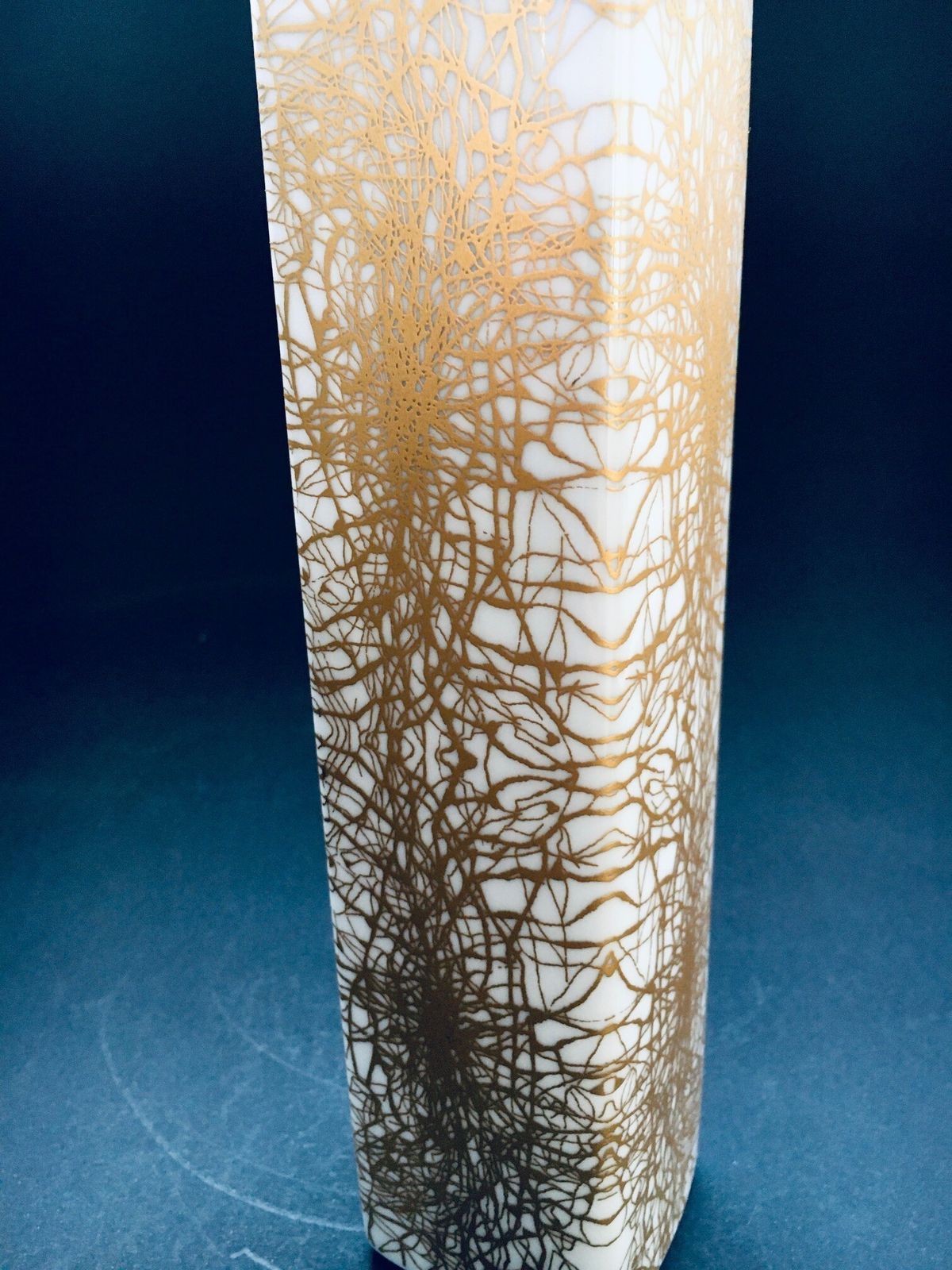 Art Porcelain Abstract Gold Pattern Vase By Heinrich & Co Selb Bavaria, Germany 1970s photo vinterior