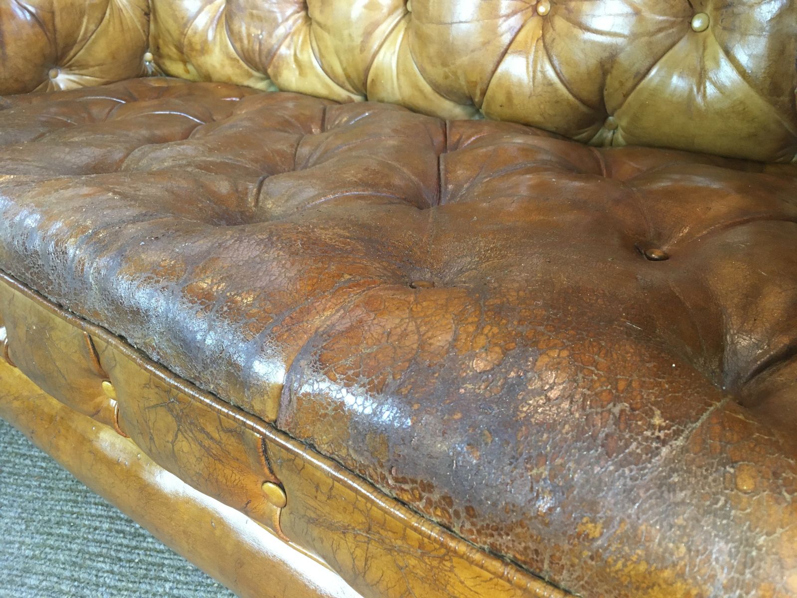 Victorian Leather  Chesterfield Sofa photo vintage