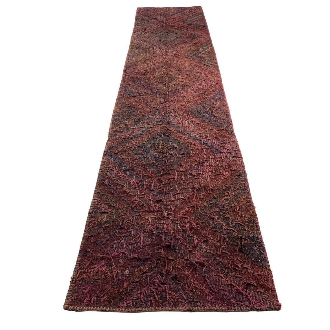 Traditional Turkish Kilim Rug Runner Shabby Vintage Wool Country Home Kelim Runner 289 X 60 Cm