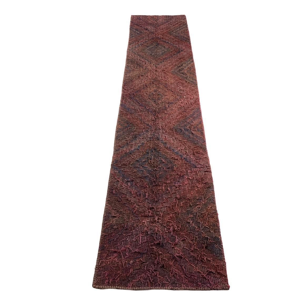 Traditional Turkish Kilim Rug Runner Shabby Vintage Wool Country Home Kelim Runner 289 X 60 Cm photo vintage