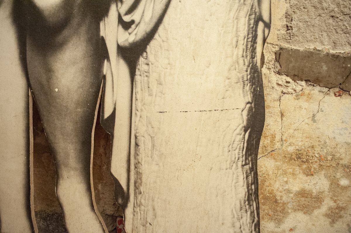 Postmodern, Fiorucci Reclame, Jaren 1980, Papier Op Hout photo for sale