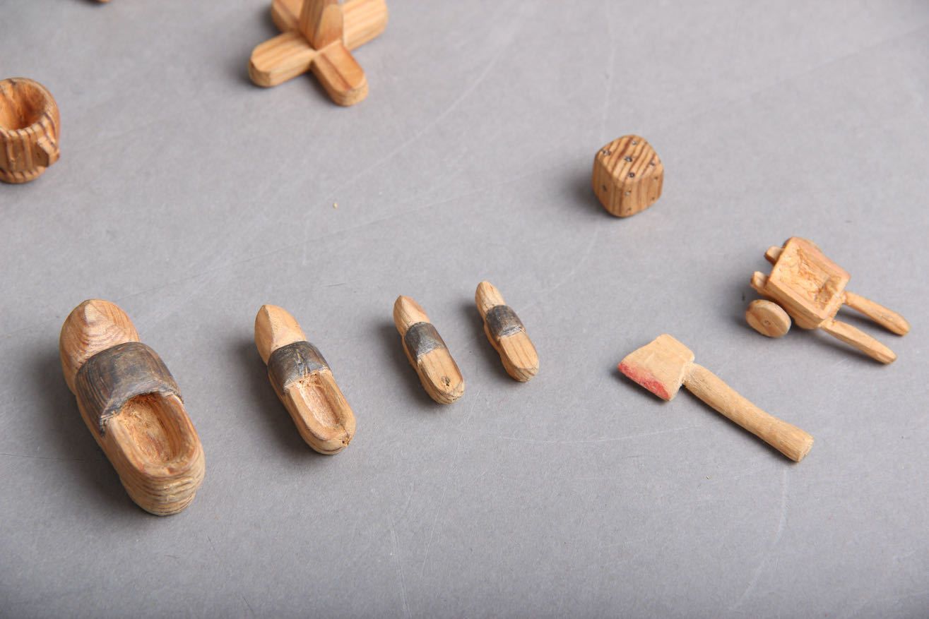 photo for sale Wooden Figures Handcrafted By Victor Mehl (1911 1944) Produced By Danish Prisoners Of War During World War II.