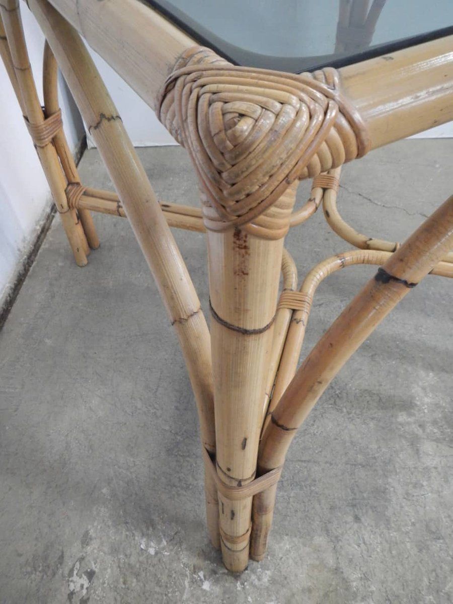 Rattan Table, Italy, 1970s photo 810.16
