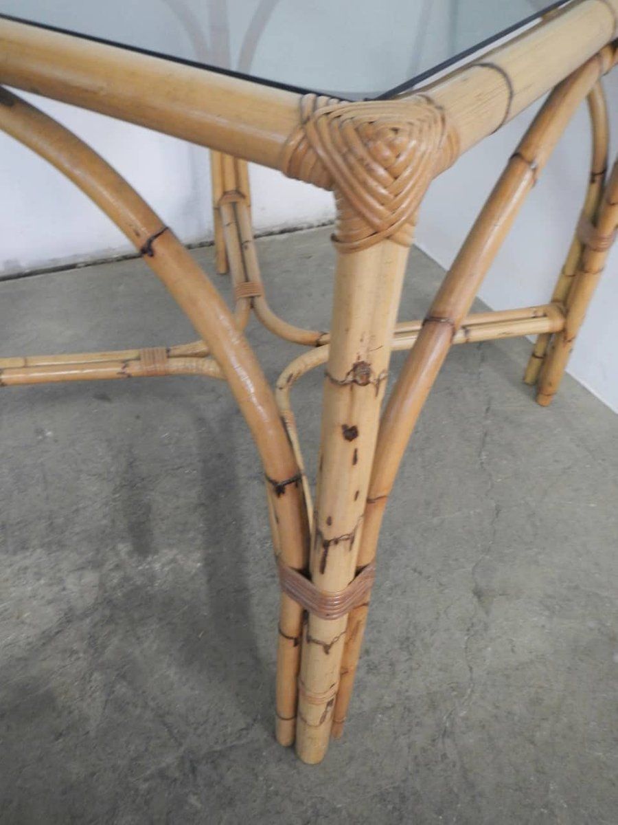 Rattan Table, Italy, 1970s photo buy