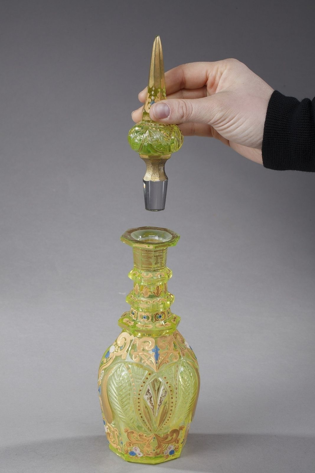 Ouraline Glass Decanter, Bohemia, 19th Century photo furniture