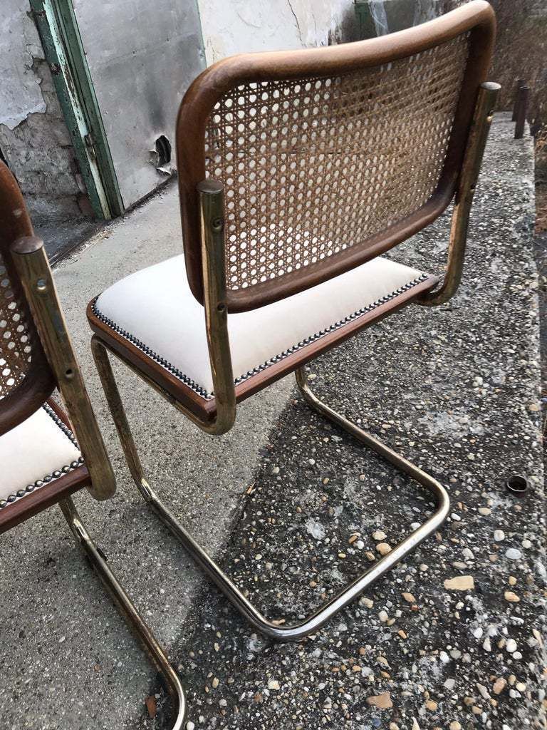 Mid Century Modern Upholstered Cesca Chair Of Marcel Breuer Italy 1970, Set Of 2 photo buy