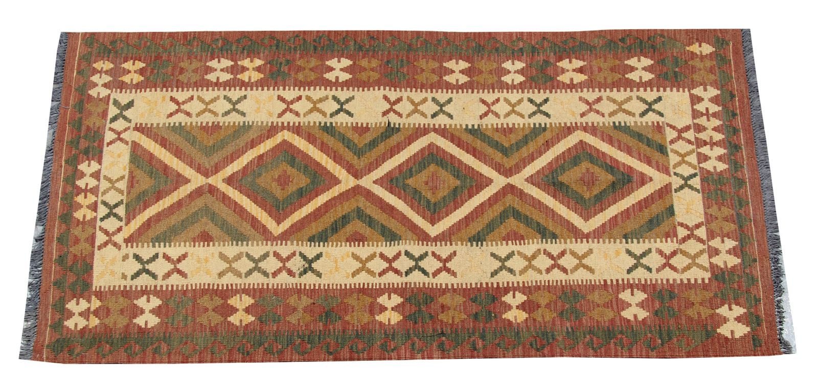 Traditional Handmade Afghan Kilim, Oriental Wool Flat Woven Carpet Runner 97 X 198 Cm photo furniture