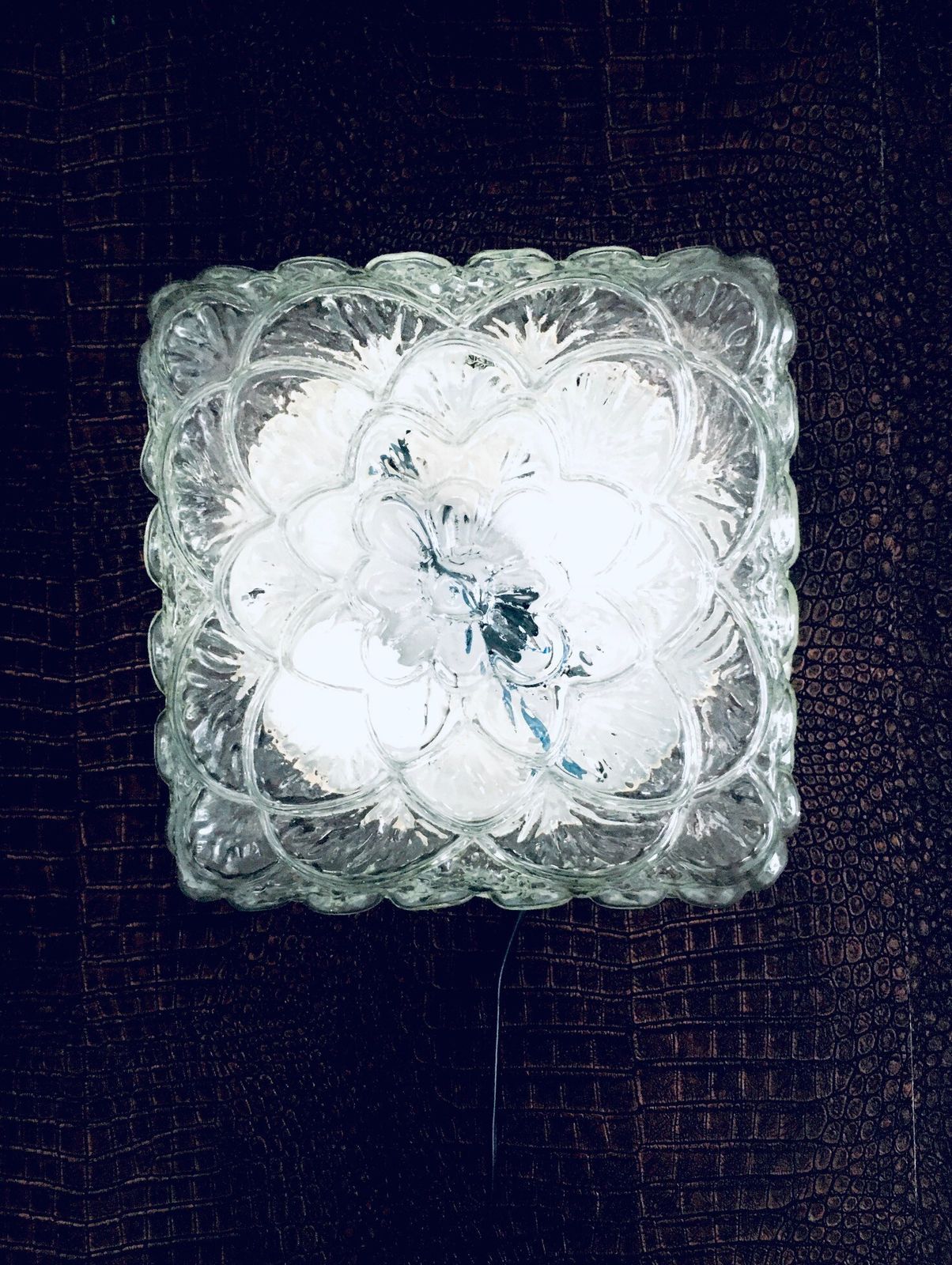 Midcentury Modern Design Flower Leaf Glass Sconce Wall Lamp By Rzb Leuchten 1960s photo for sale