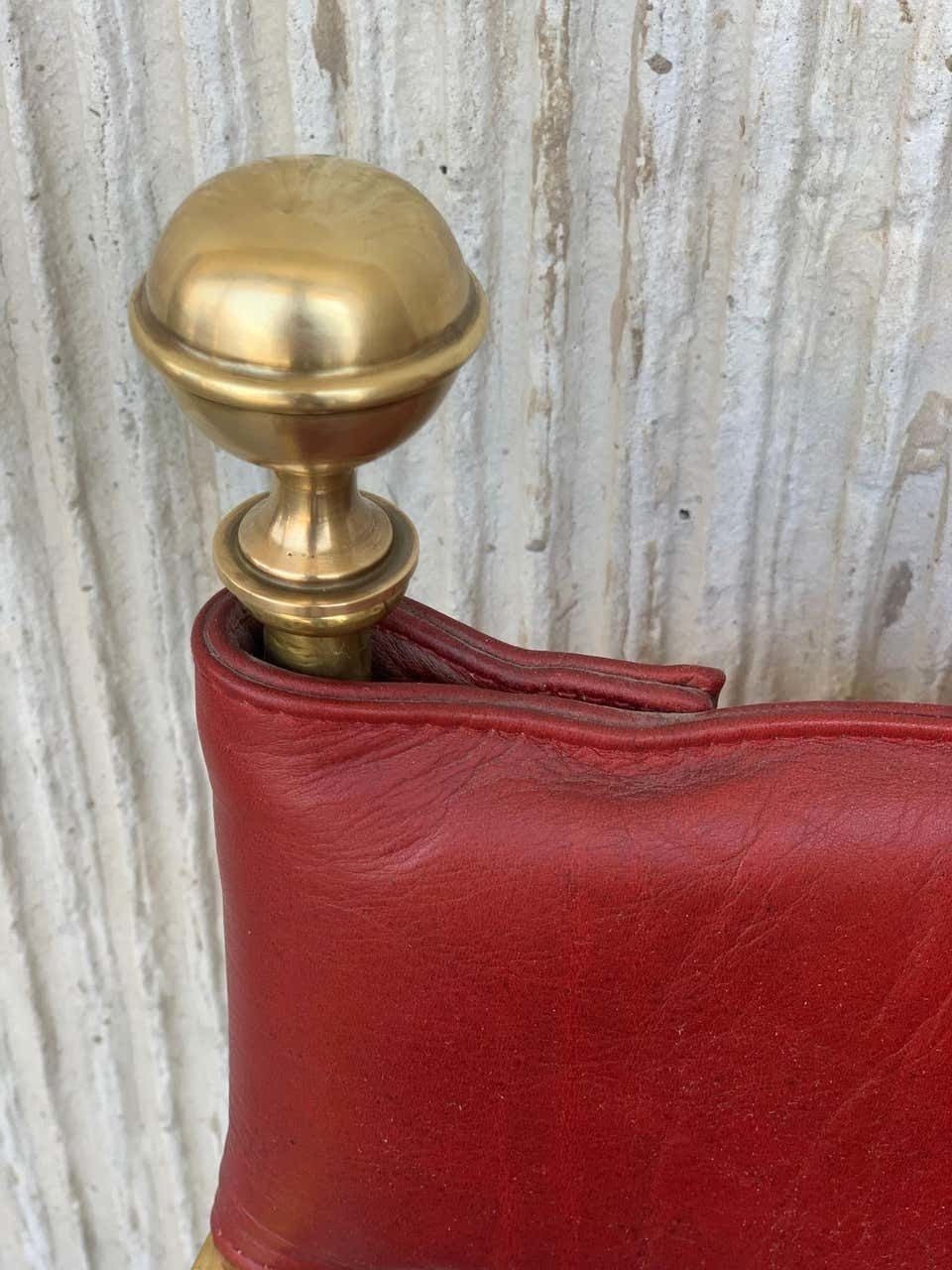 photo vintage Fauteuils Savonarola de metteur en scène italiens, chromés et en cuir, Hollywood Regency, années 1960