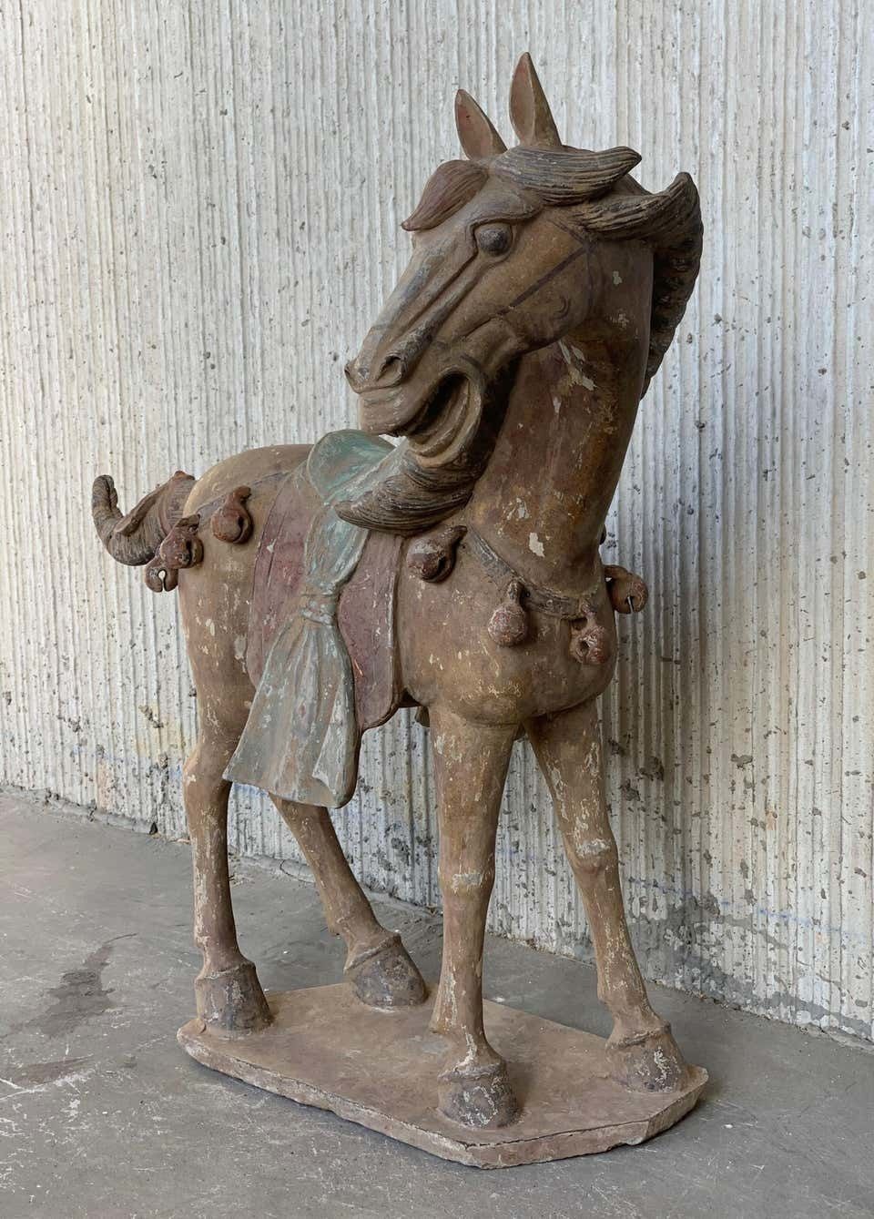 Art Paire de chevaux en terre cuite de la dynastie Han, Chine, « 206 av. J.-C. - 220 apr. J.-C. » photo