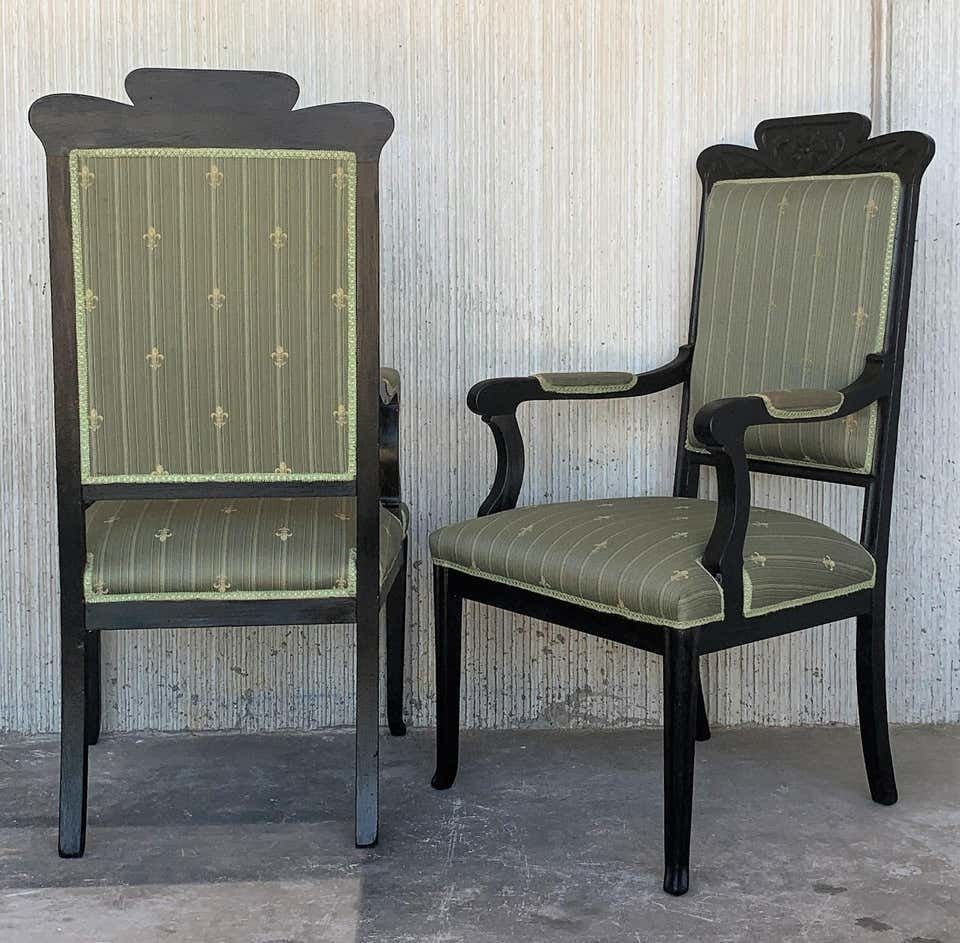 photo furniture Salon de style Louis XVI noir, canapé et deux fauteuils, XXe siècle