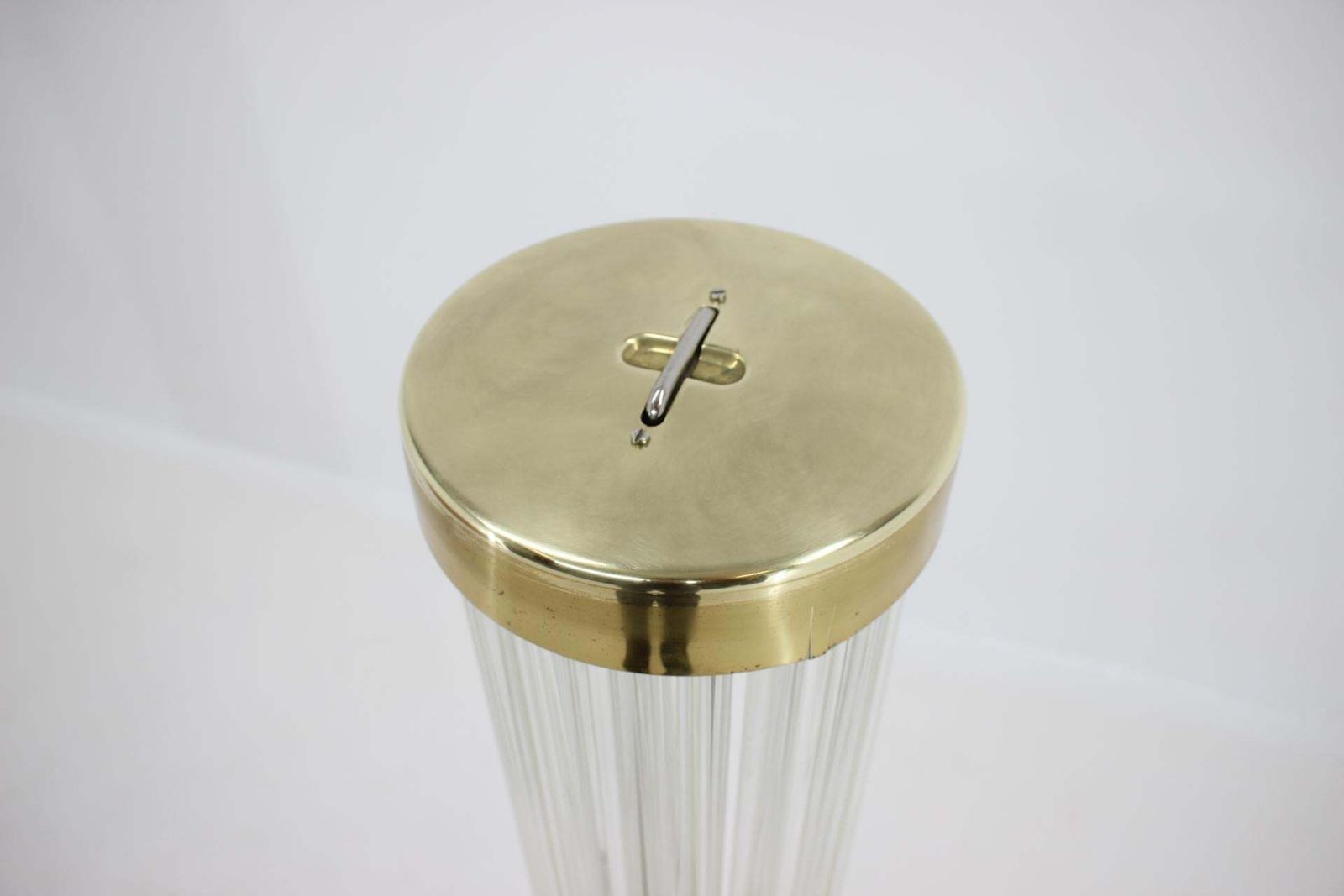 Zeldzame Design Vloerlamp Van Messing En Kunstglas, Kamenický šenov/Preciosa, 1960 photo Verlichting
