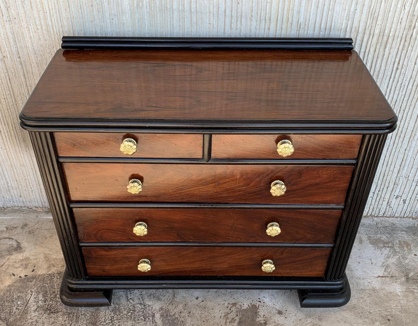 French Art Deco Chest Of Drawers With Ebonized Base And Columns photo 2444.0