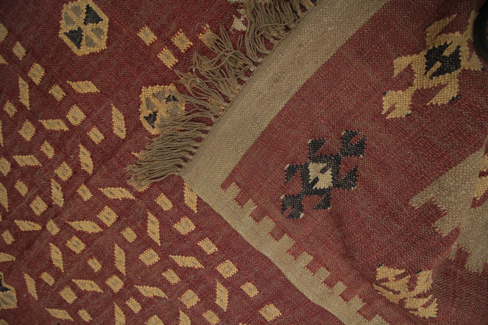Handwoven Turkish Kilim Area Rug, Traditional Geometric Wool Rug  255x325cm photo vinterior