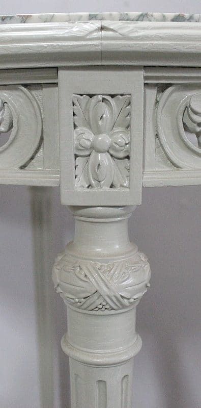 1884.9 Rechampi And Cannage Wooden Pedestal Table, Louis XVI Style 1920 photo