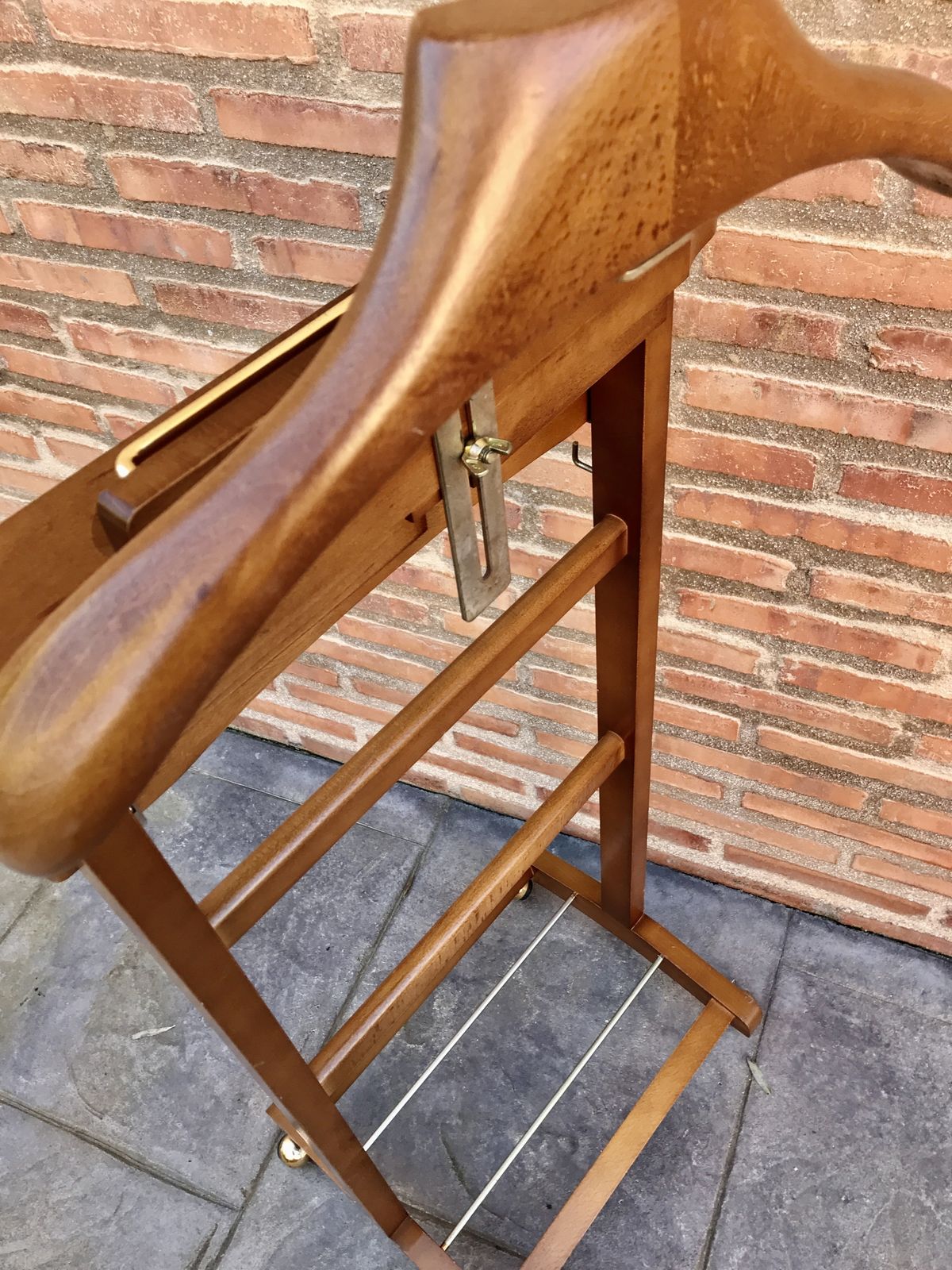 photo for sale Mid Century Modern Italian Wood Valet Stand Dressboy, 1960s
