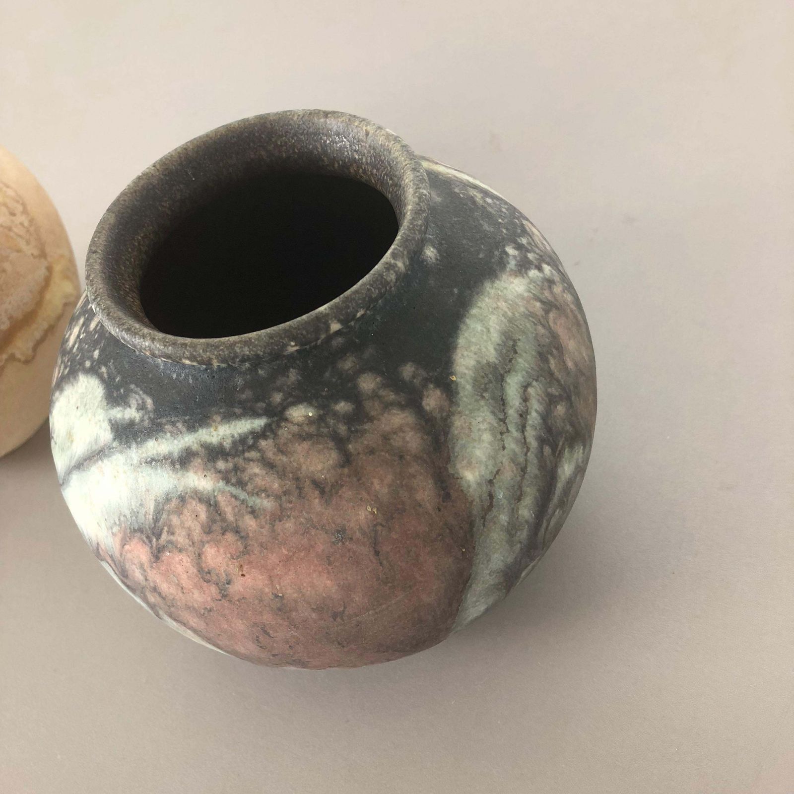 photo for sale Set Of 2 Pottery Vases Fat Lava Abstract Designed By Ruscha, Germany, 1960s