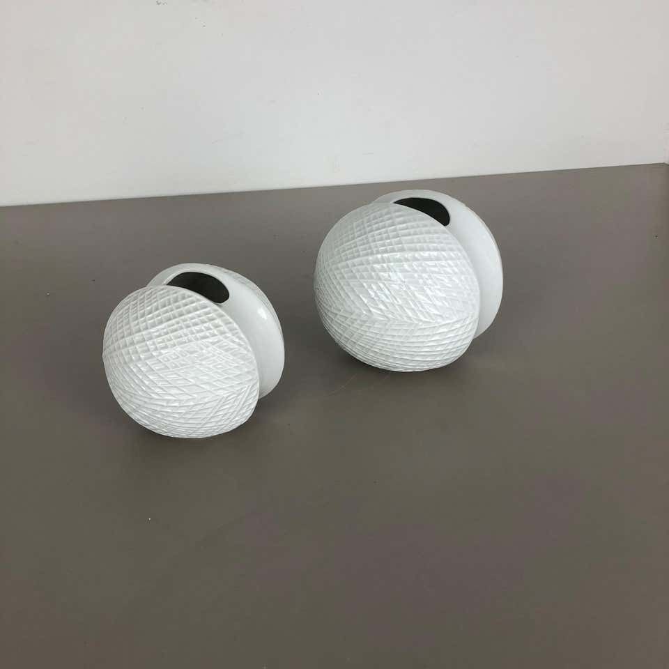 Set Of 2 Porcelain Op Art "Jojo" Vase By Wunsiedel Bavaria, Germany, 1970s photo for sale