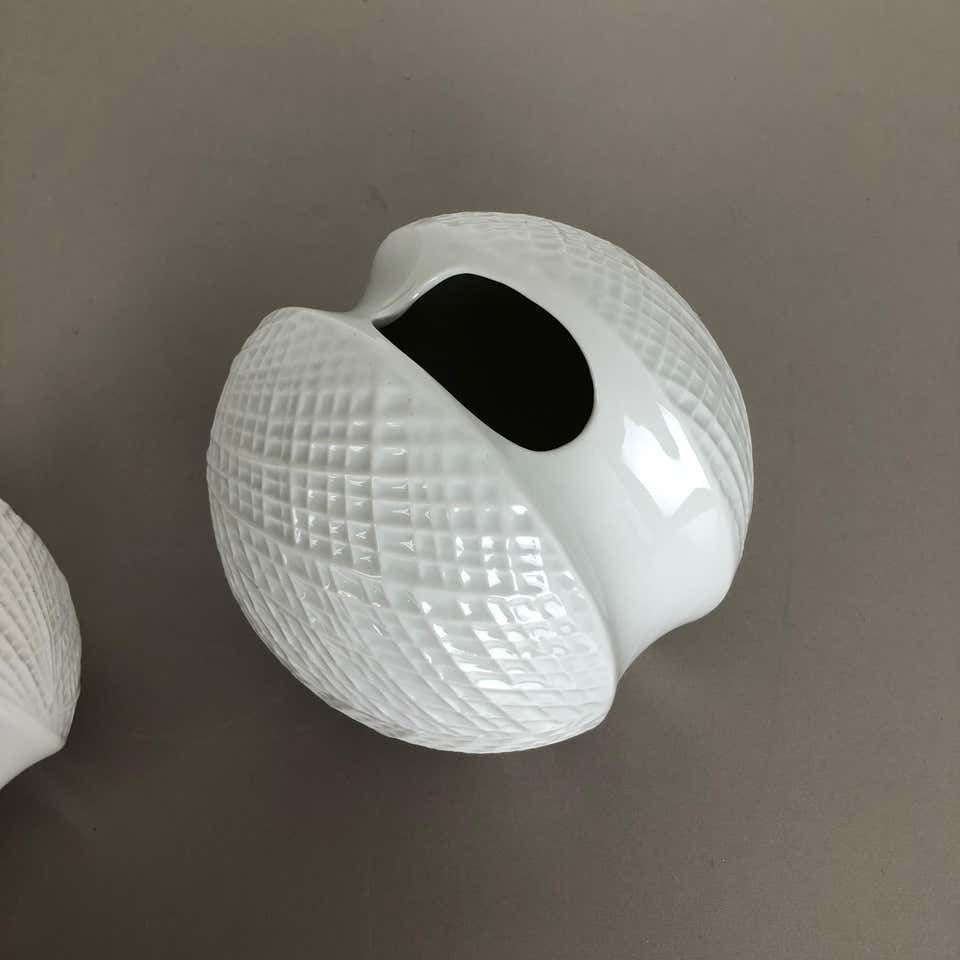 Set Of 2 Porcelain Op Art "Jojo" Vase By Wunsiedel Bavaria, Germany, 1970s photo vinterior
