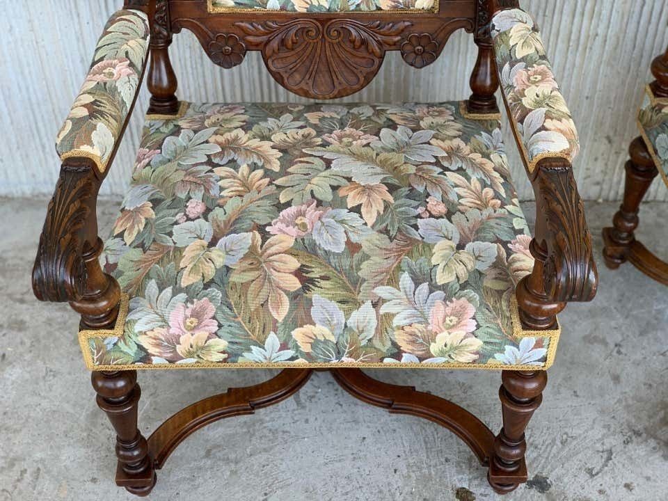 photo for sale Louis XVI Style French Pair Of Carved Walnut Armchairs, 1900s