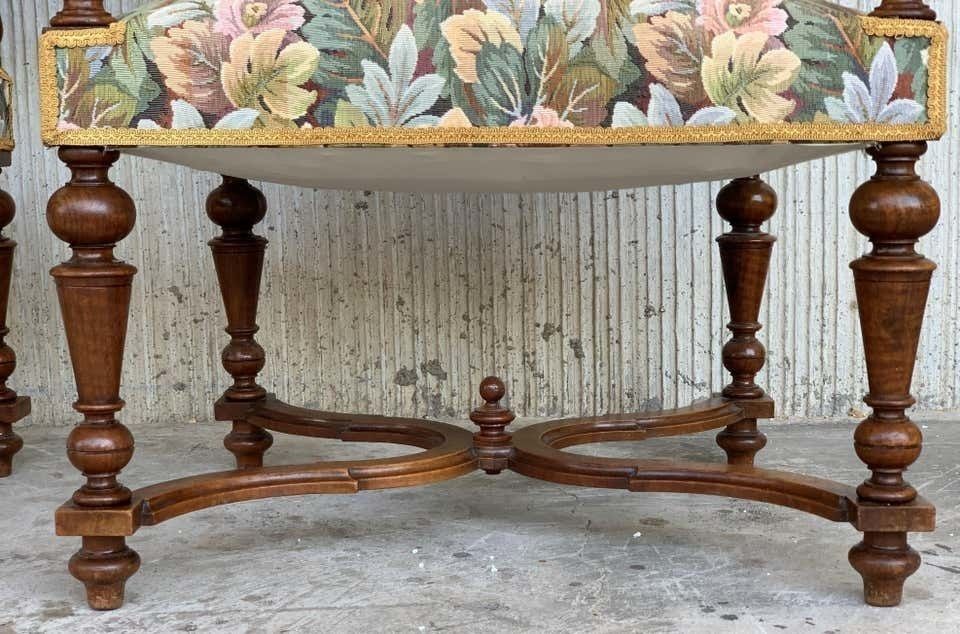 Furniture Louis XVI Style French Pair Of Carved Walnut Armchairs, 1900s photo