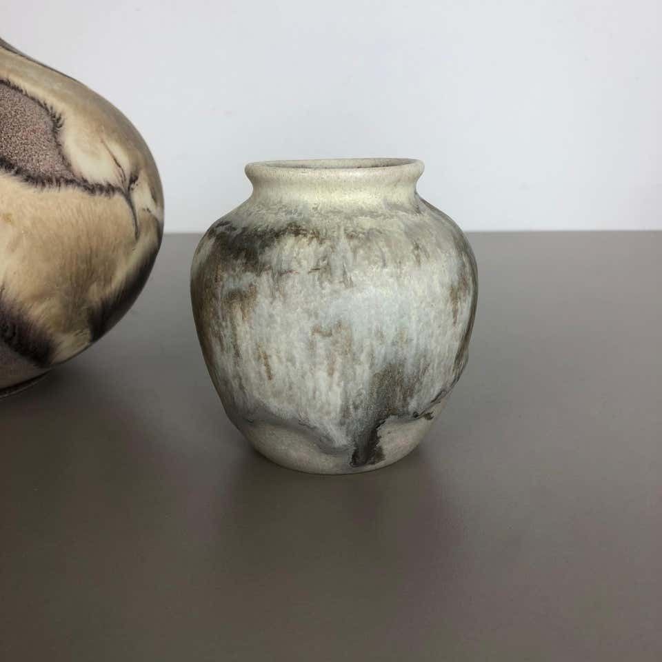 Set Of 2 Pottery Vases Fat Lava Abstract Designed By Ruscha, Germany, 1960s photo buy