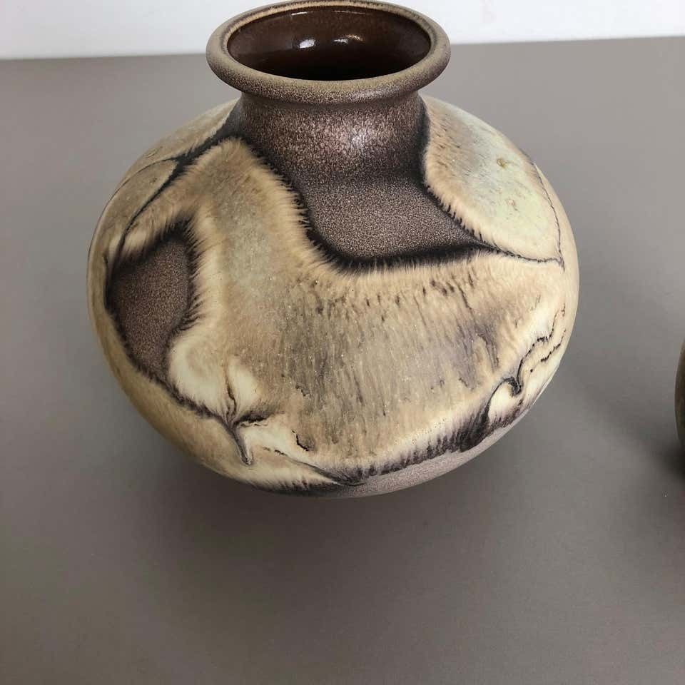 photo buy Set Of 2 Pottery Vases Fat Lava Abstract Designed By Ruscha, Germany, 1960s