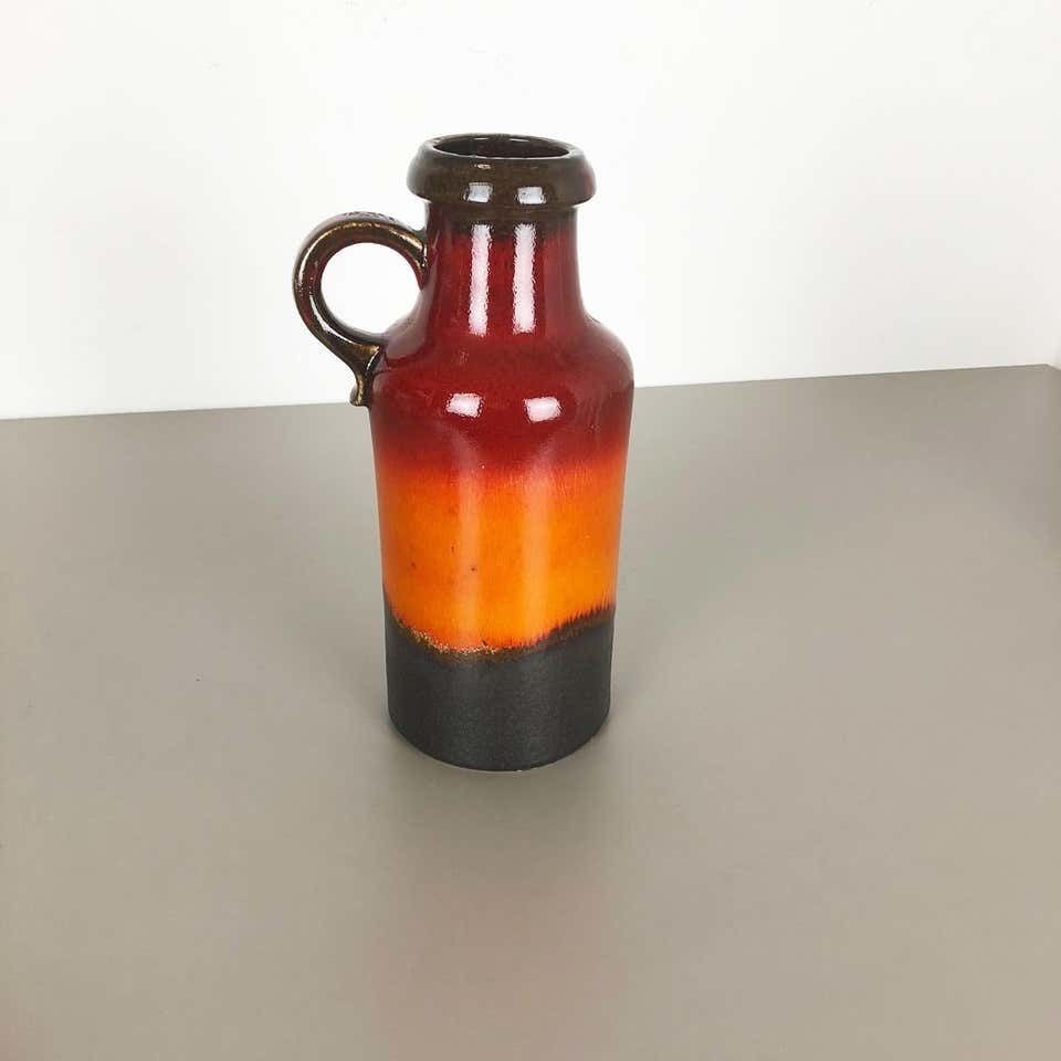 Large Multi Color Vase Fat Lava "407 35" Vase By Scheurich, Germany, 1970s photo furniture