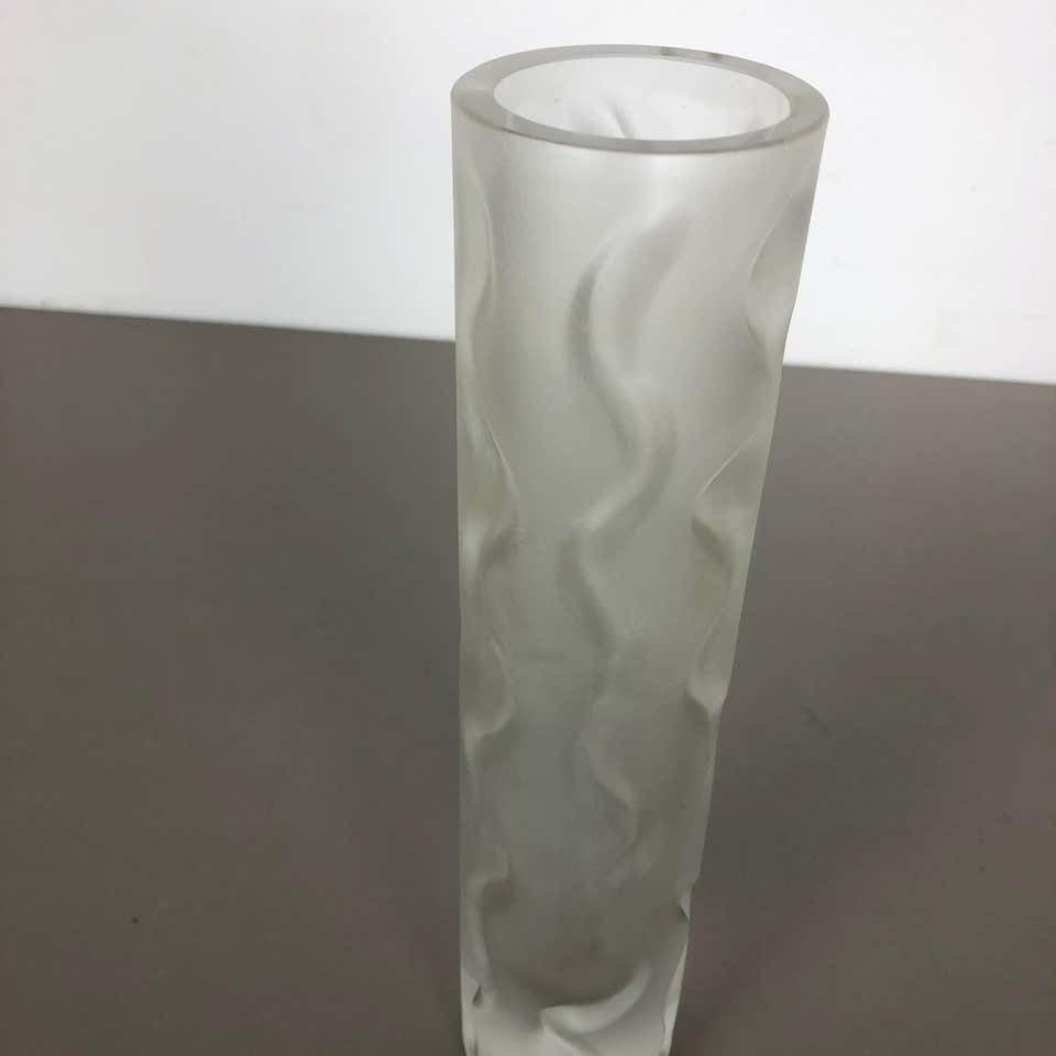 Large 1970s Hand Blown "Brutalist" Glass Vase By Peill And Putzler, Germany photo vintage